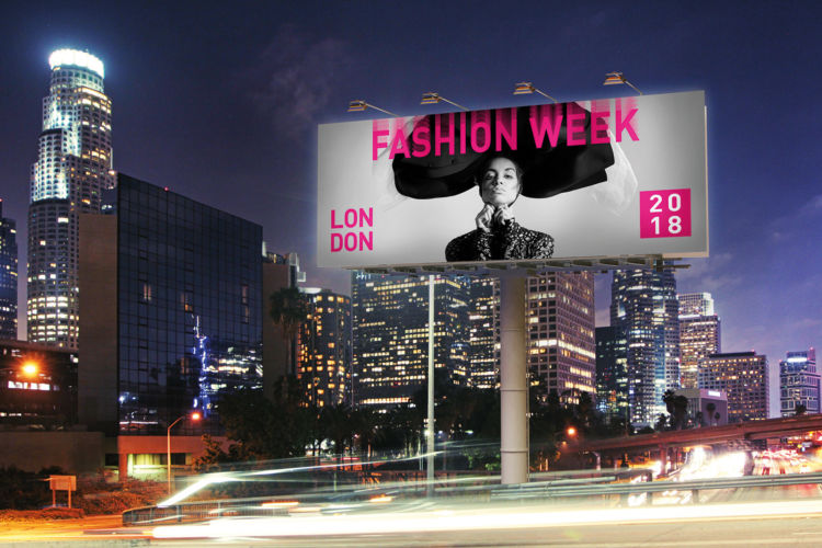 Zdjęcie plakatu reklamującego Fashion Week w Londynie