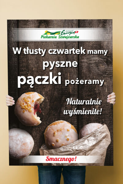 Zdjęcie plakatu reklamującego tłusty czwartek Inter Europol